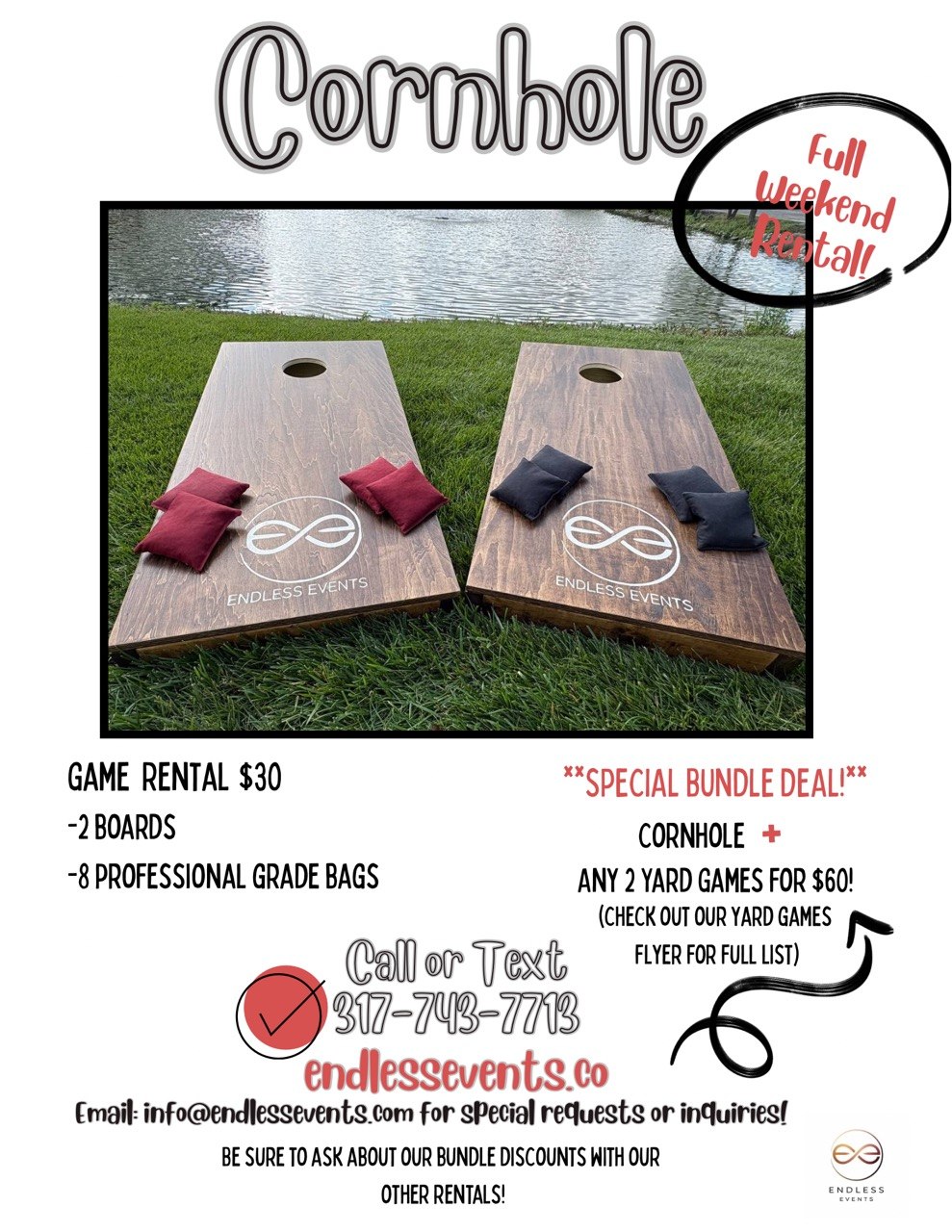 Cornhole rental flyer