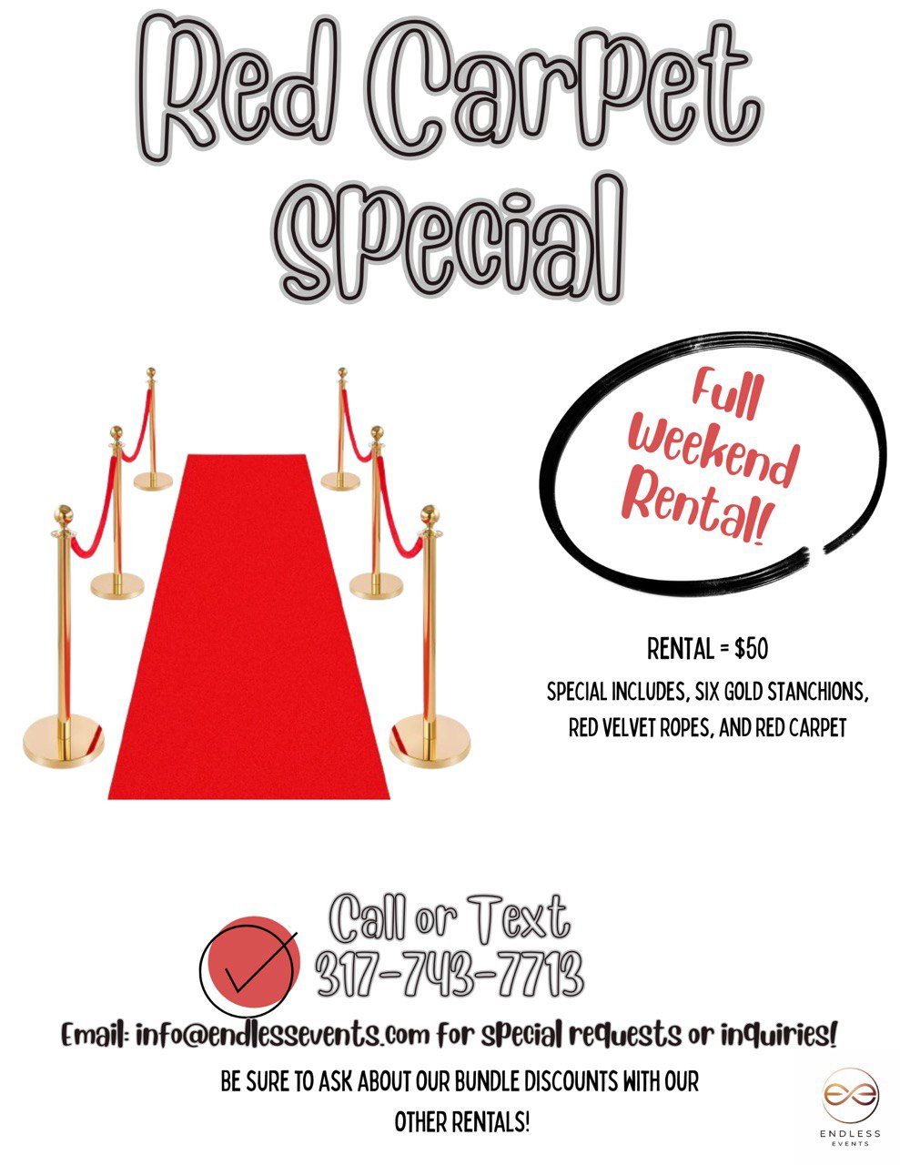 Red carpet and stanchions flyer