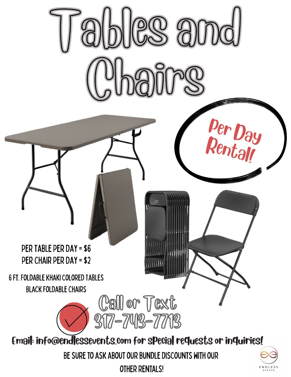 Tables and Chairs flyer